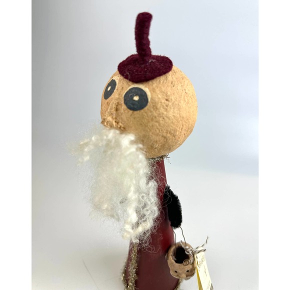 Vintage Santa Claus Tree Topper Santa With Cute Head Basket NWT 13" Hand Made - Picture 5 of 14